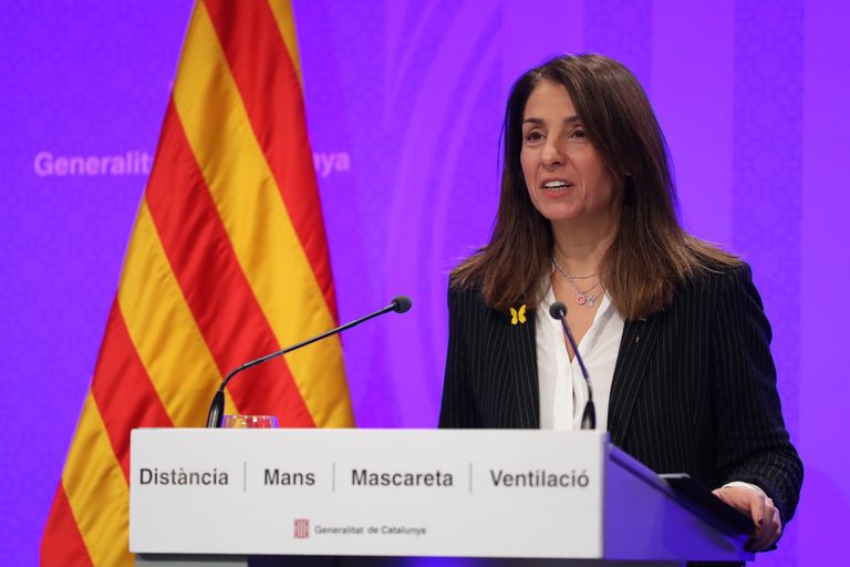 La consellera de Presidencia, Meritxell Budó, en una rueda de prensa la semana pasada.