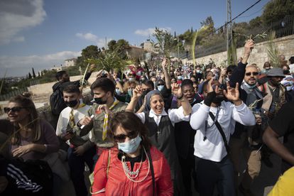 Procesión del Domingo de Ramos, este domingo en Jerusalén.