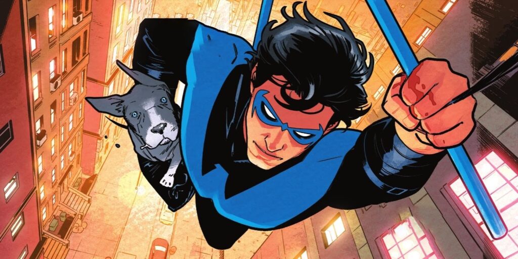 Nightwing se adapta a la propiedad de un cachorro en la vista previa de los cómics