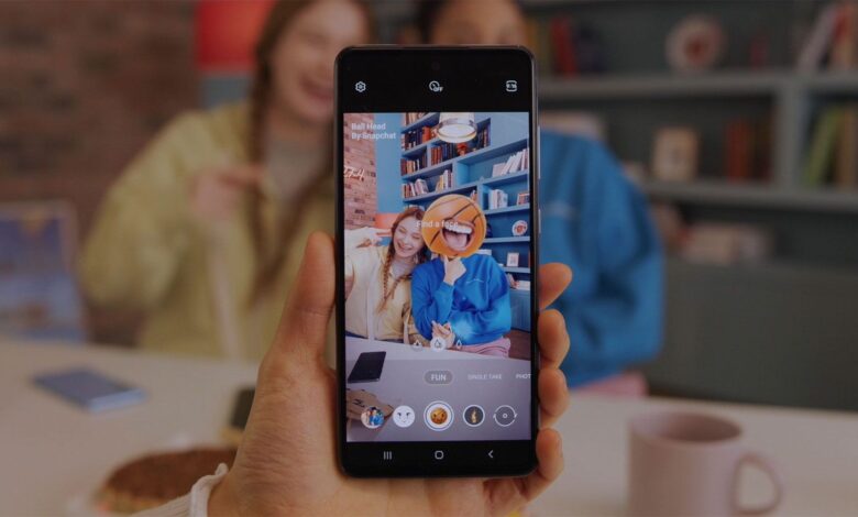 Samsung Galaxy A52, A52 5G y A72 Toma fotos divertidas (con la ayuda de Snapchat)