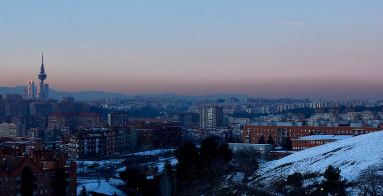 Capa de contaminación sobre Madrid en enero.