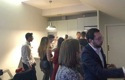 Fiesta ilegal el viernes pasado en un piso del barrio de Salamanca de Madrid.