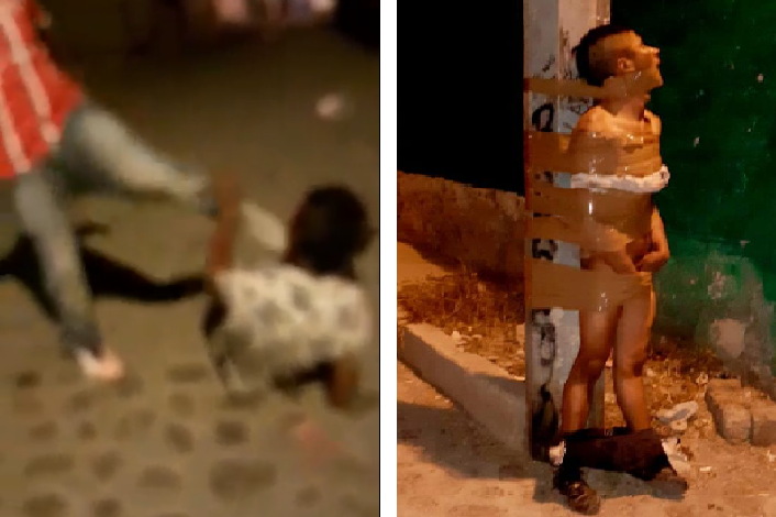 VIDEO FUERTE; Lo golpean y amarran a un poste, salvaje golpiza a un joven en Pedro Escobedo