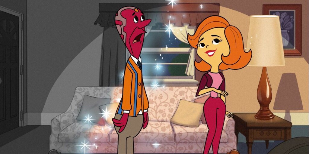 WandaVision Art reimagina el show de Marvel como dibujos animados familiares