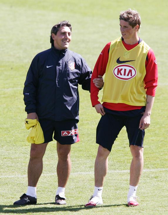 Entrenamiento del At.Madrid. Murcia y Torres.