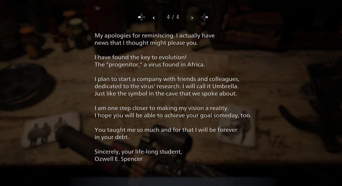 Carta de Resident Evil Village Carta de Resident Evil Village