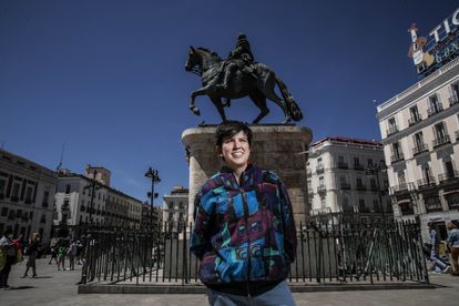 Clara Sánchez, activista del 15-M, el pasado viernes en Sol. 