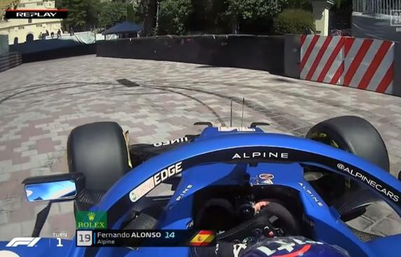 Fernando Alonso, en el GP de Mónaco de F1 2021, en la escapatoria de Santa Devota