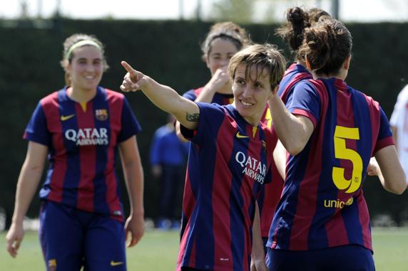 Sonia Bermúdez, durante su exitosa etapa en el Barça como goleadora