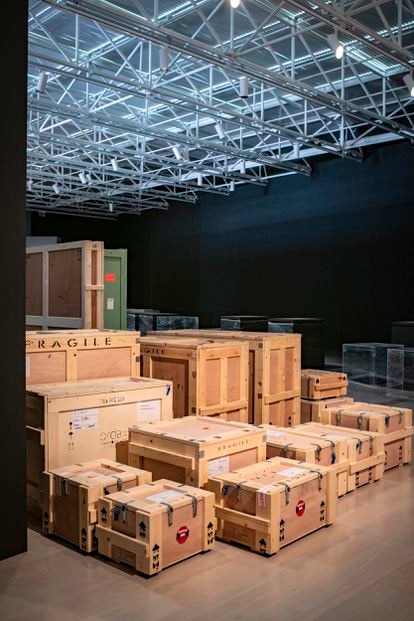 CENTRO BOTÍN. SANTANDER. SEDE DE LA EXPOSICIÓN "EL PICASSO IBERO" ABRIL 2021.
Trabajos de montaje de la exposición los días previos a la inauguración.