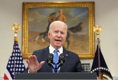 El presidente Joe Biden comparece sobre el oleoducto de Colonial en la Casa Blanca, Washington.
