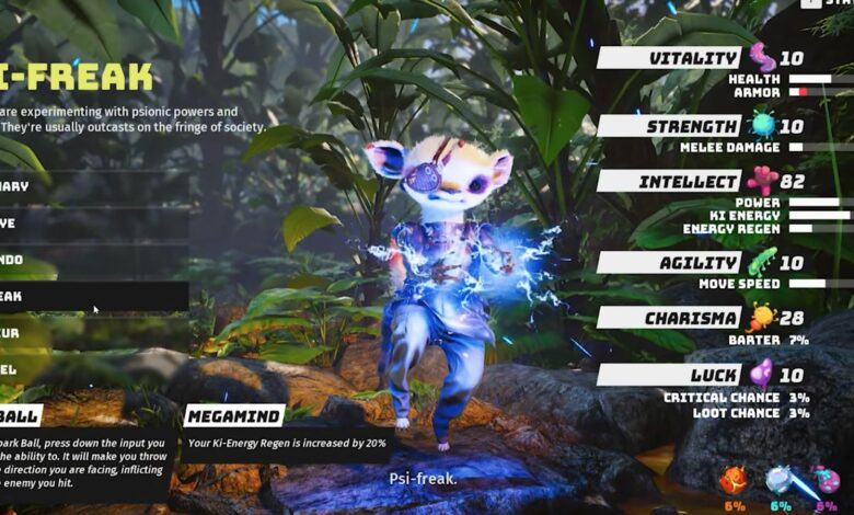 Biomutant: Las mejores ventajas para la clase Psi-Freak |