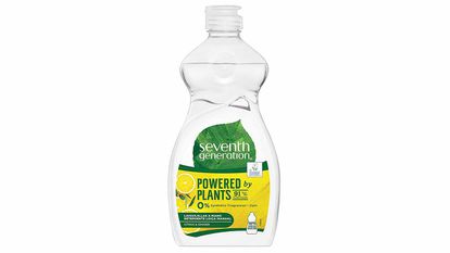 Jabón de Seventh generation: cítrico para lavar a mano, sin fragancias sintéticas ni colorantes.