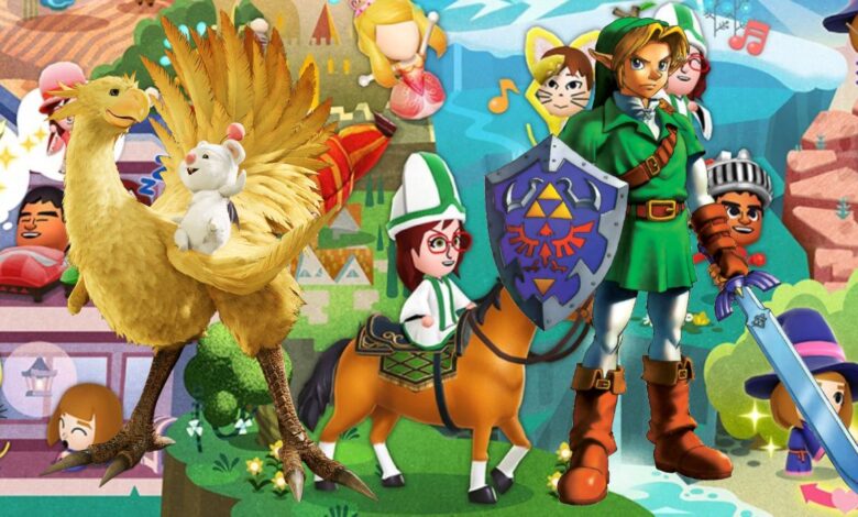 Cómo se relaciona Miitopia con The Legend Of Zelda y Final Fantasy Chocobos