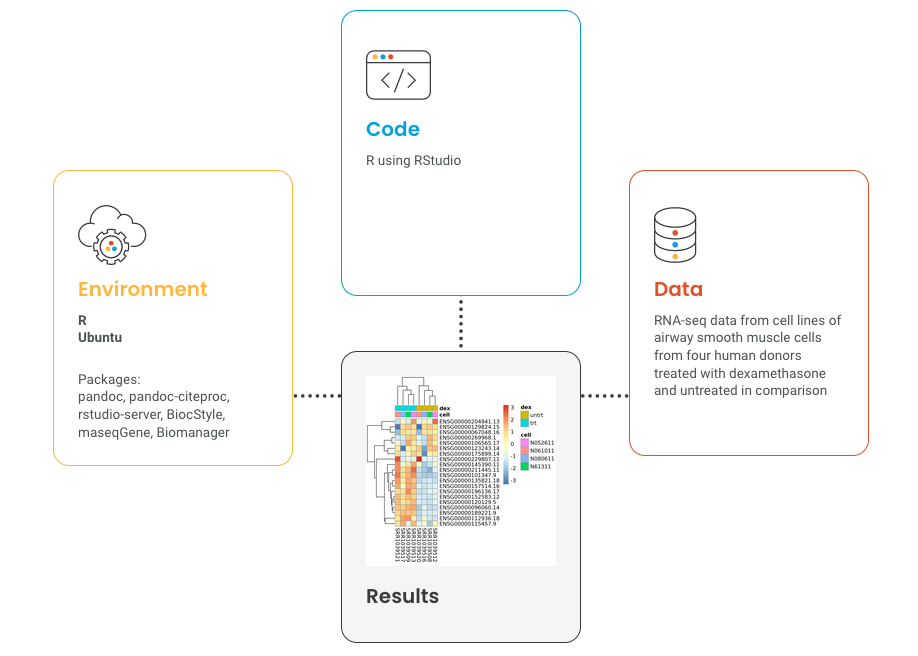 Diagrama que muestra cómo "computar cápsula" incluye código, entorno y datos.
