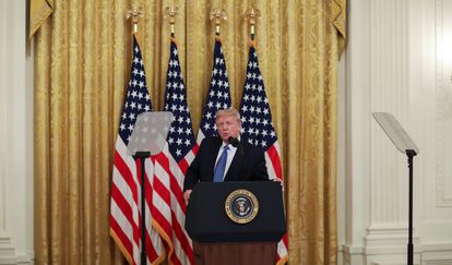 El expresidente de Estados Unidos, Donald Trump, durante una conferencia de prensa, el 22 de julio de 2020.