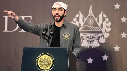 El presidente de El Salvador, Nayib Bukele, el pasado febrero.