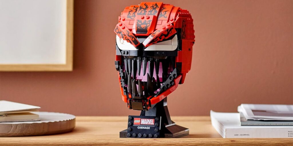 El diseño de la película Carnage de Venom 2 presentado por LEGO Bust |