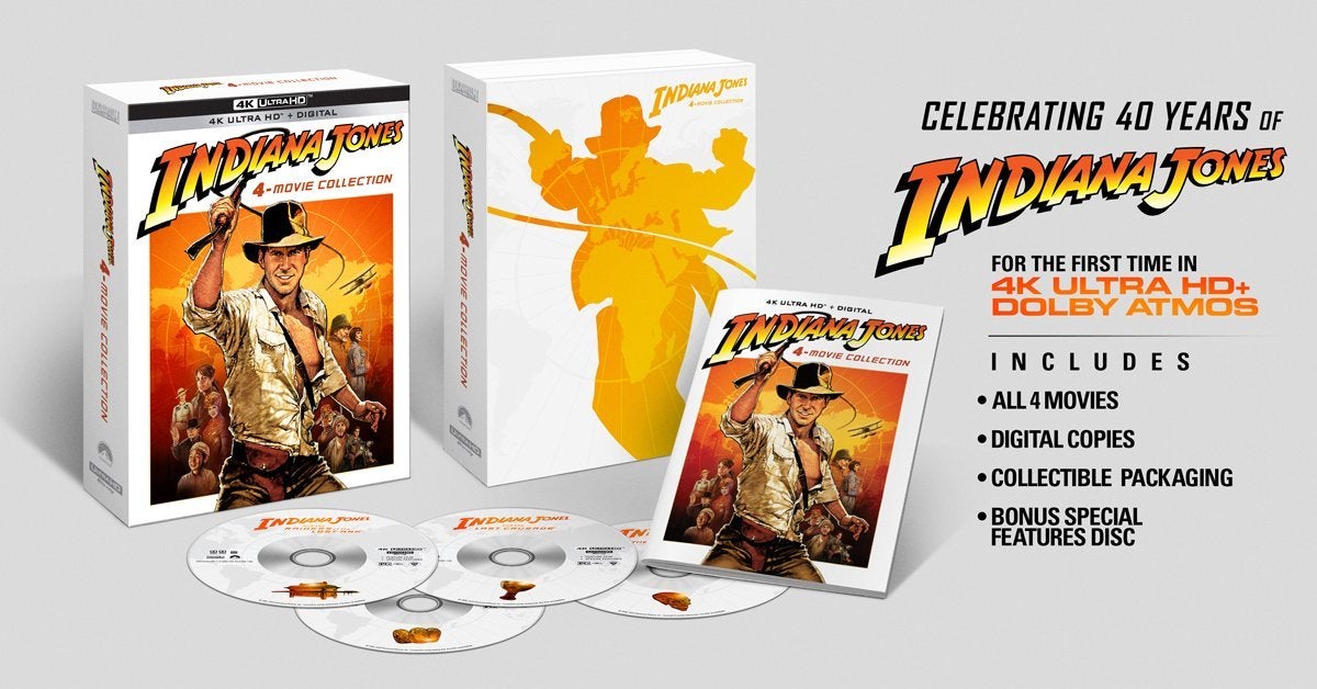 indiana jones colección de cuatro películas 4k ultra hd
