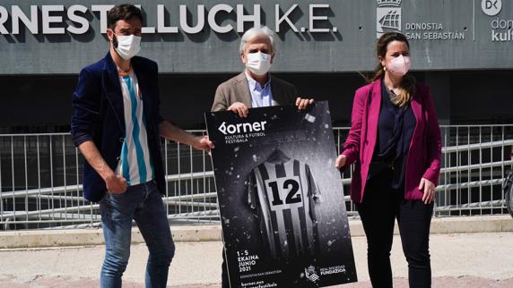 Presentación del Festival de cultura Korner de la Real Sociedad. En el acto han tomado parte Andoni Iraola, Director de la fundación de la Rea Sociedad, y Mireia Massagué, Directora de Chillida Leku, además del exfutbolista de la Real Sociedad y actor Zuhaitz Gurrutxaga