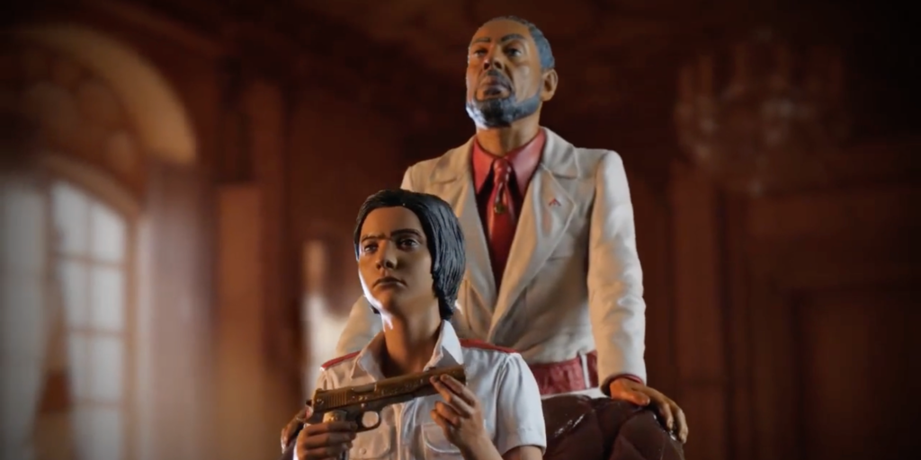 Estatua de coleccionista de Far Cry 6 con fugas de Giancarlo Esposito
