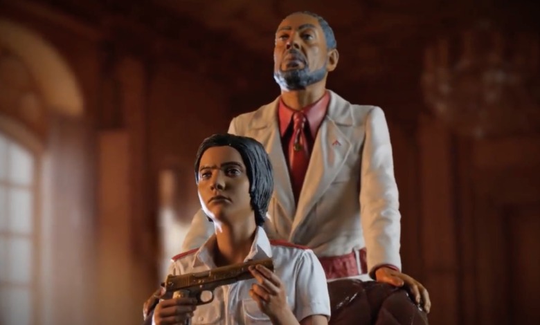 Estatua de coleccionista de Far Cry 6 con fugas de Giancarlo Esposito