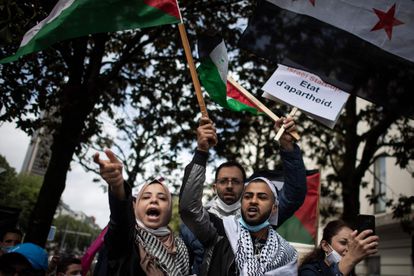 Manifestación en favor de los palestinos, el pasado 15 de mayo en Nantes, Francia.