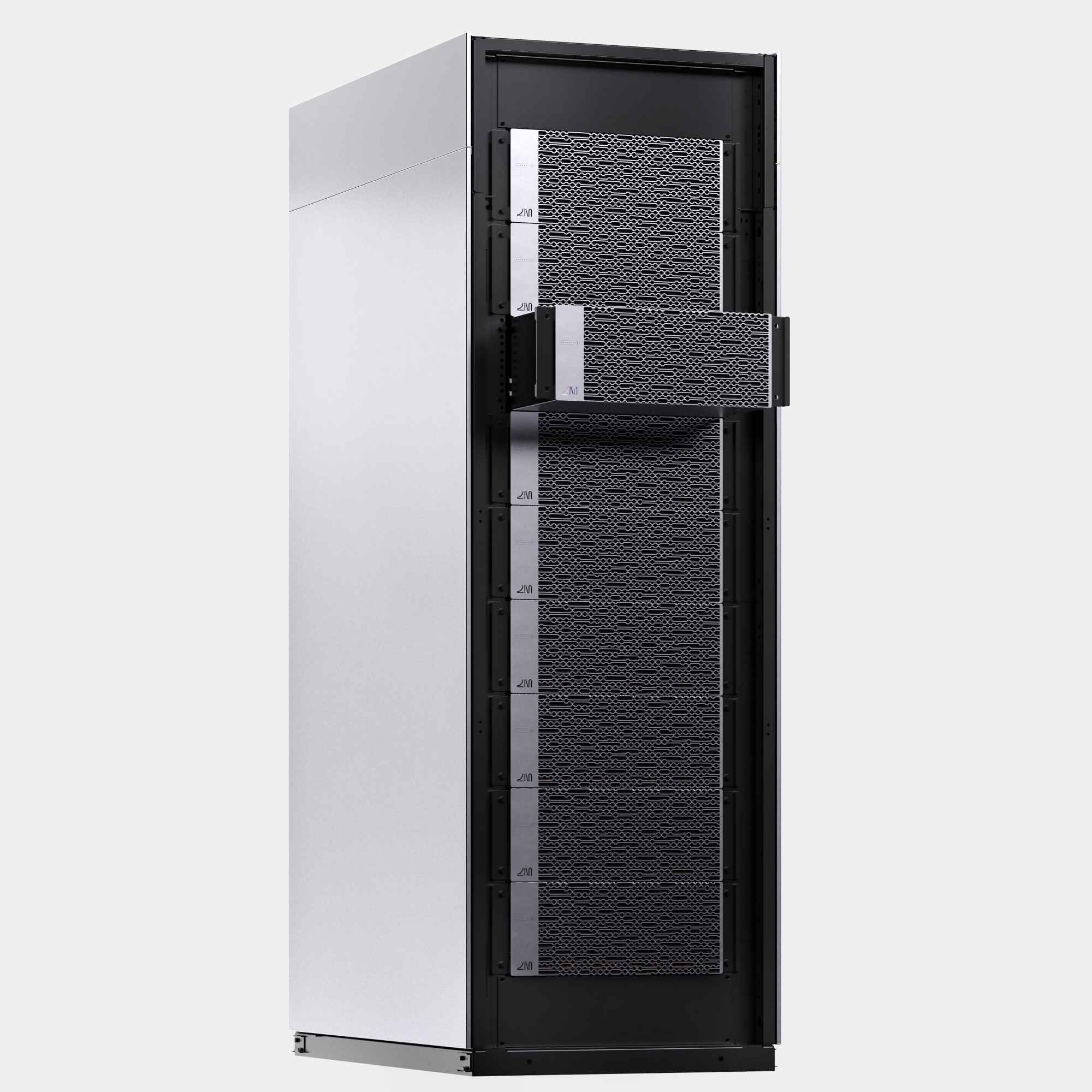 Un bastidor de servidores Lightmatter.