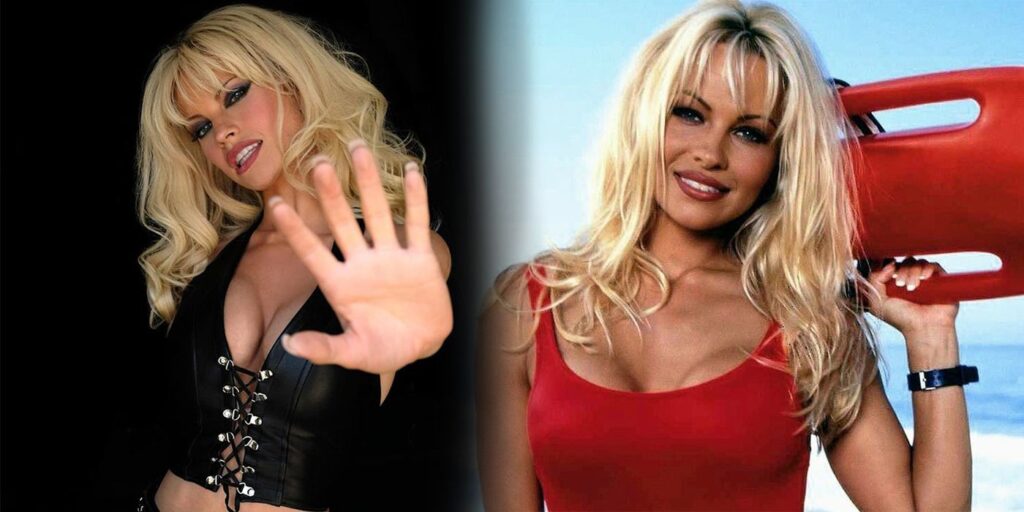 Lily James Sports Traje de baño icónico de Baywatch en Pam & Tommy Set Fotos