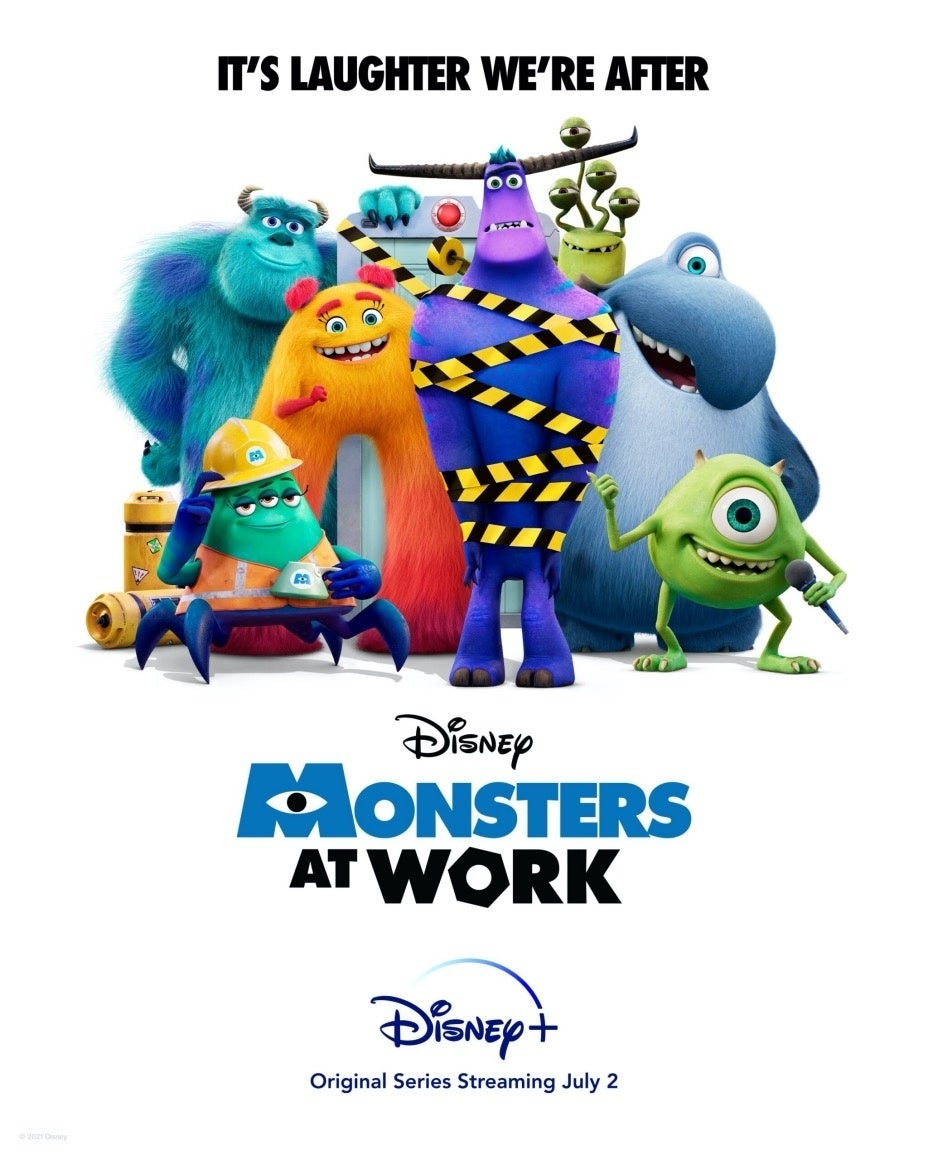 Póster de monstruos en el trabajo Disney +