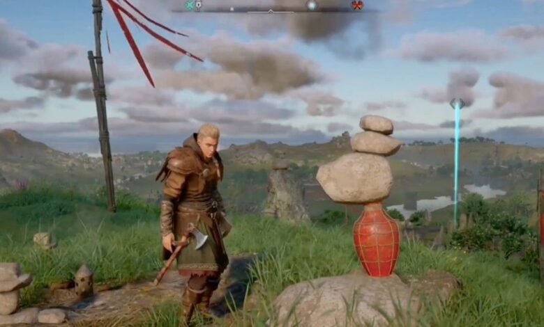 Los tarros de aceite Valhalla de Assassin's Creed ayudan con el rompecabezas de piedras apilables