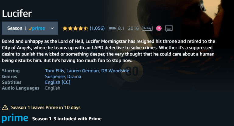 fecha de eliminación en las primeras temporadas de Lucifer