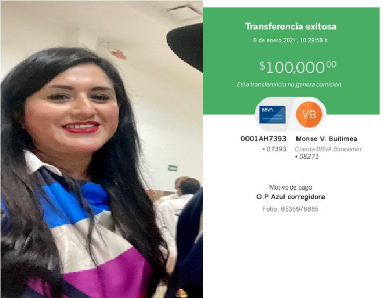 Monserrat Buitimea ex líder del PRI recibió soborno de 100 mil pesos de Jorge Valenzuela, filtran ficha depósito