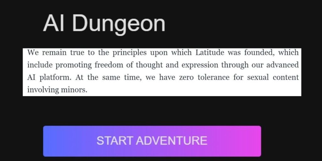 Por qué AI Dungeon no es seguro para los niños en este momento |