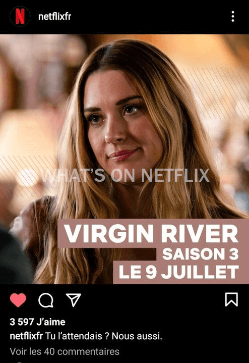 río virgen temporada 3 publicación de instagram netflix francia