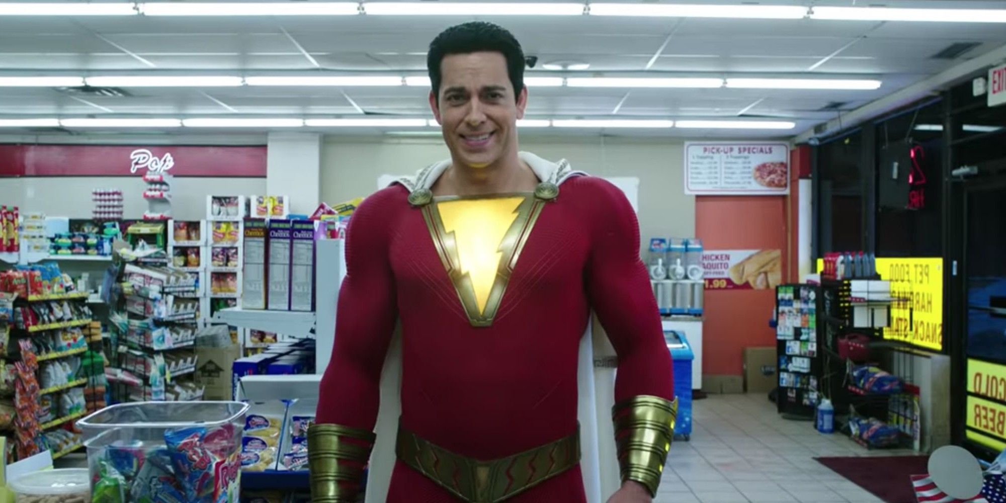 ¡Zachary Levi muestra a Shazam personalizado! Zapatillas deportivas como secuela comienza la producción