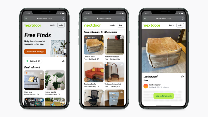 ¿No estás en Nextdoor? Aún puedes agarrar las cosas de tus vecinos en Free Finds
