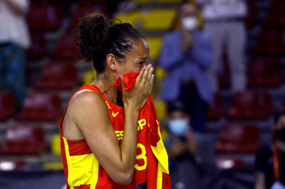 Laia Palau, emocionada tras el homenaje recibido.