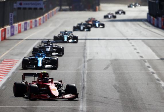 Carlos Sainz, en el GP de Azerbaiyán de F1 2021
