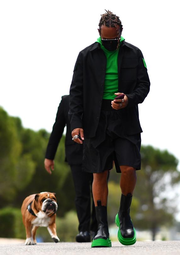 Lewis Hamilton, a su llegada a Paul Ricard