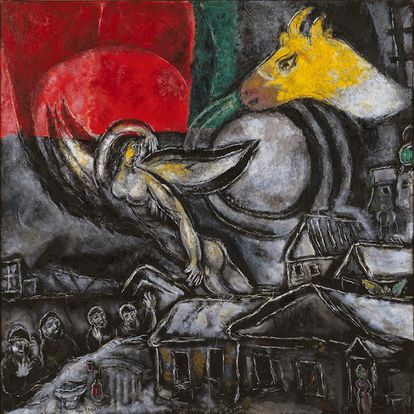 'Semana Santa' (1968), de Marc Chagall. Un óleo sobre lienzo del Centro Pompidou (París) expuesto ahora en Niza.
