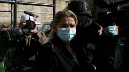 Jeannine Añez, durante su detención en marzo de 2021.