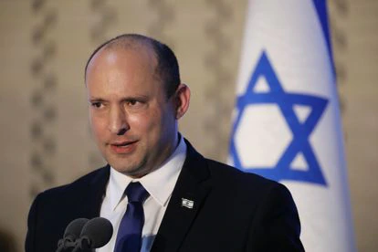 El primer ministro israelí, Naftali Bennett, el domingo en un acto en Jerusalén.