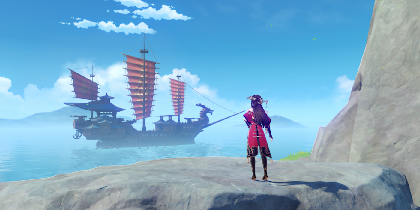 Genshin Impact Player construye el barco de Beidou en Minecraft