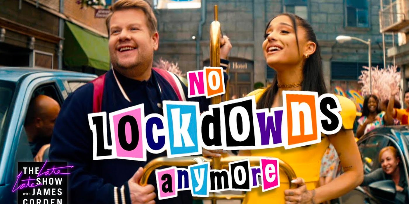 James Corden y Ariana Grande cantan una parodia de Broadway en un video de Late Late Show