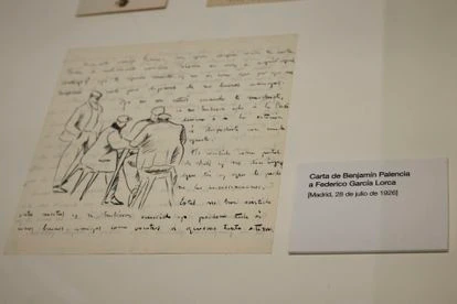 Carta ilustrada de Benjamín Palencia a Federico García Lorca, escrita en 1926.