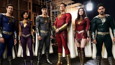 La primera imagen oficial de Shazam 2 revela los 6 trajes de superhéroe rediseñados