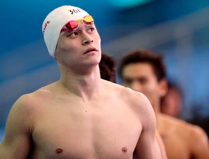 El nadador chino Sun Yang durante el Mundial de Natación en Gwangju, Corea del Sur, en el verano de 2019.