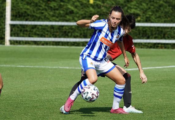 Amaiur Sarriegi, en un partido de la Real Sociedad f