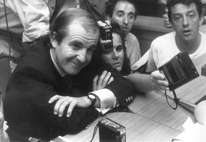 El periodista deportivo José María García en el juzgado de instrucción número 27 de Madrid en julio de 1990.